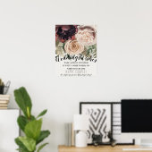 Blozende Bloem Bloesems Botanisch Trouwbord Poster (Thuiskantoor)