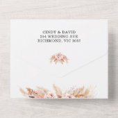 Blozende Bloem Boho Alles in Eén Trouw Uitnodiging (Achterkant)