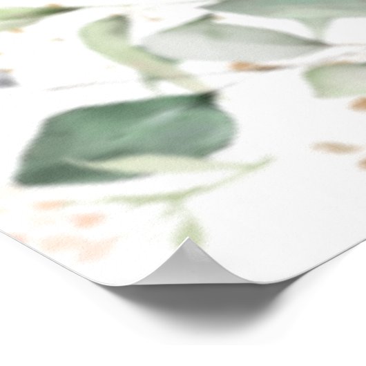 Blozende bloem bosdier Baby Shower Welkom  Poster (Hoek)