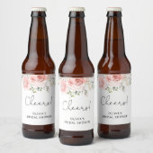 Blozende bloem bruiloftsbierfles bier etiket (Flessen)