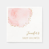 Blozende bloem goud glitters stippen baby shower servet (Voorkant)