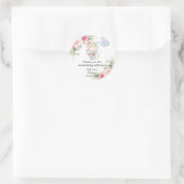 Blozende Bloem Hoog Thee Feest Baby Bruiloft Verja Ronde Sticker (Tas)
