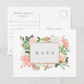 Blozende bloem kader trouw RSVP nummer verzoek Uitnodiging Briefkaart (Voorkant / Achterkant)