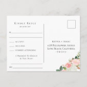 Blozende bloem kader trouw RSVP nummer verzoek Uitnodiging Briefkaart (Achterkant)