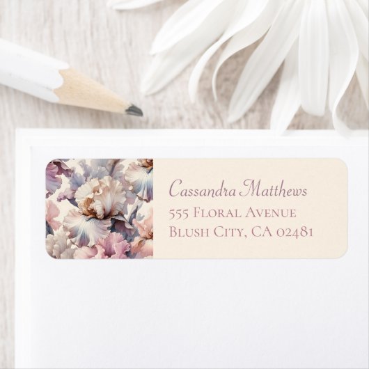 Blozende bloem klassiek elegant retouradreslabel etiket (Insitu)
