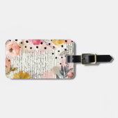 Blozende bloem met antieke cursieve script bagagelabel (Voorkant horizontaal)