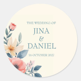 Blozende Bloem Ronde sticker klassieker