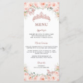 Blozende bloem roos gouden Quinceanera verjaardags Programmakaart (Voorkant)