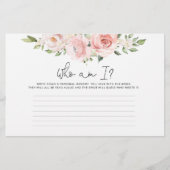 Blozende bloemachtige Wie ben ik bruidsfeest spel Briefpapier (Voorkant)