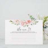 Blozende bloemachtige Wie ben ik bruidsfeest spel Briefpapier (Staand voorkant)