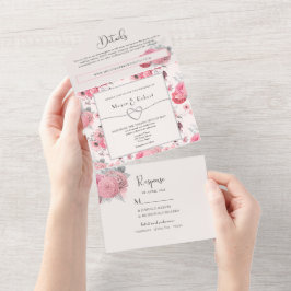Blozende Bloemen All-in-One Trouw Uitnodiging