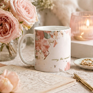 Blozende Bloemen Aquarel Koffiemok Zachte Romantie