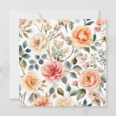 Blozende Bloemen Aquarel Plat Bedankkaart (Achterkant)