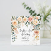 Blozende Bloemen Aquarel Platte Bedankkaart (Staand voorkant)