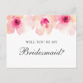 Blozende bloemen. Bloemstuk Wil je mijn bruidsmeis Briefkaart