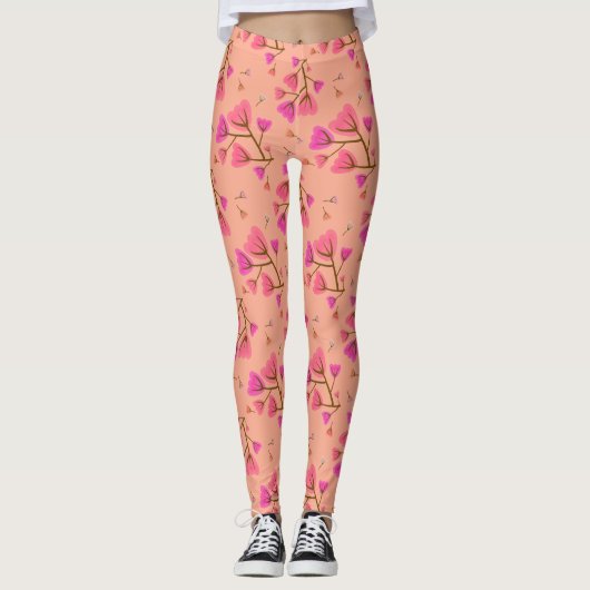 Blozende Bloemen Broek Leggings (Voorkant)