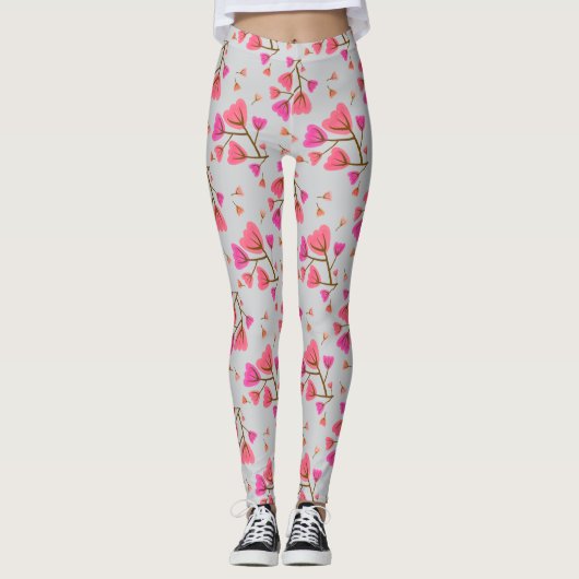 Blozende Bloemen Broek Leggings (Voorkant)