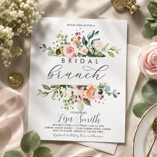 Blozende bloemen bruidsdouche kaart