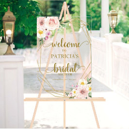 Blozende Bloemen Bruidsdouche Welkomstbord Acryl Bord