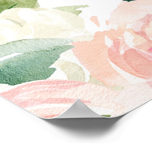 Blozende bloemen bruiloft Photo Booth lijst Poster (Hoek)