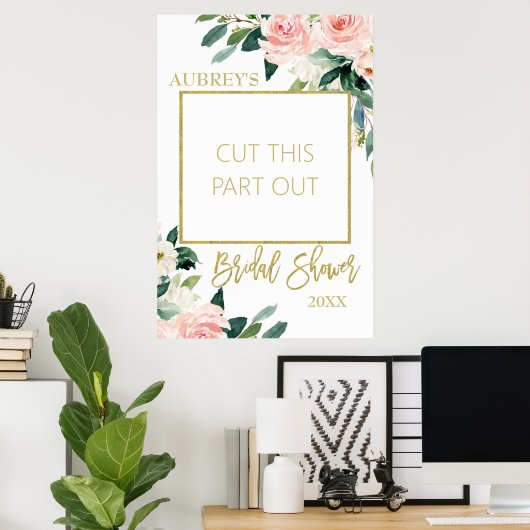 Blozende bloemen bruiloft Photo Booth lijst Poster (Thuiskantoor)