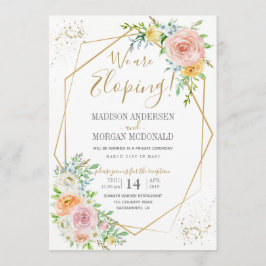 Blozende bloemen elopement-ontvangst uitnodiging
