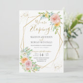 Blozende bloemen elopement-ontvangstuitnodiging kaart (Staand voorkant)