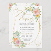Blozende bloemen elopement-ontvangstuitnodiging kaart (Voorkant / Achterkant)