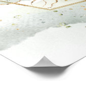 Blozende bloemen eucalyptus gouden proef diner poster (Hoek)