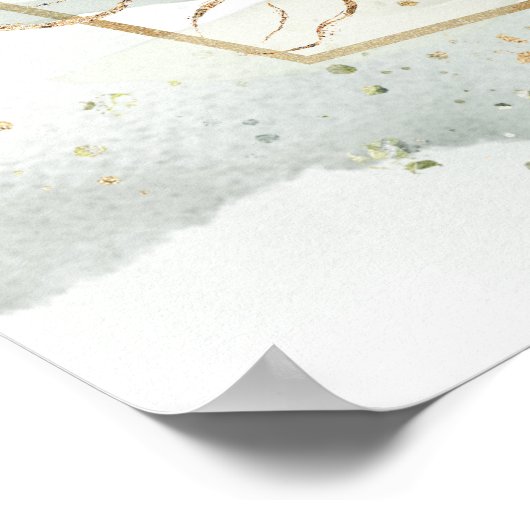 Blozende bloemen eucalyptus gouden proefdiners poster (Hoek)