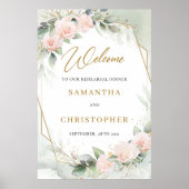 Blozende bloemen eucalyptus gouden proefdiners poster (Voorkant)