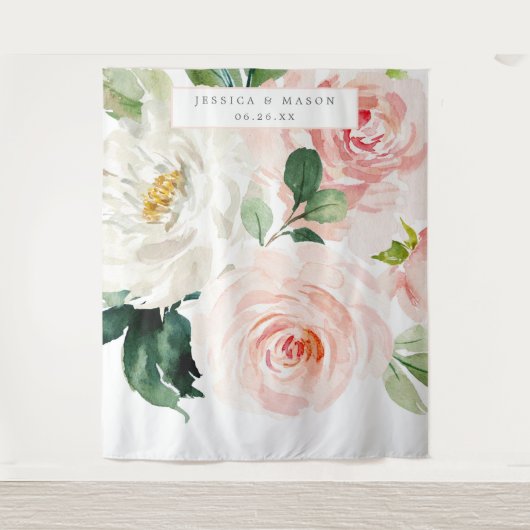 Blozende Bloemen Grote Trouw Achtergrond Foto Boot Wandkleed (Voorkant)