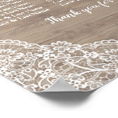 Blozende Bloemen Kant Houten Trouw Zitplaats Chart Poster (Hoek)