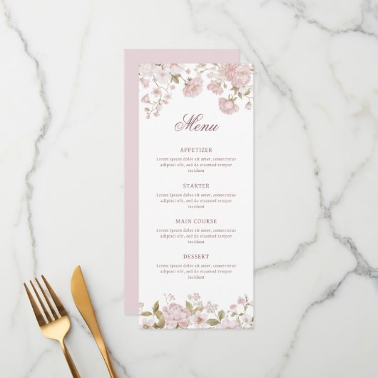 Blozende Bloemen Klassiek Menu (Voorkant / Achterkant in situ)