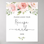 Blozende bloemen laat uw receptkaart hier poster (Voorkant)