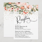 Blozende Bloemen Nep Goud Confetti Trouwreceptie Kaart (Voorkant / Achterkant)