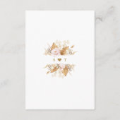 Blozende bloemen Pampasgras Gouden Trouwdetails Informatiekaartje (Achterkant)