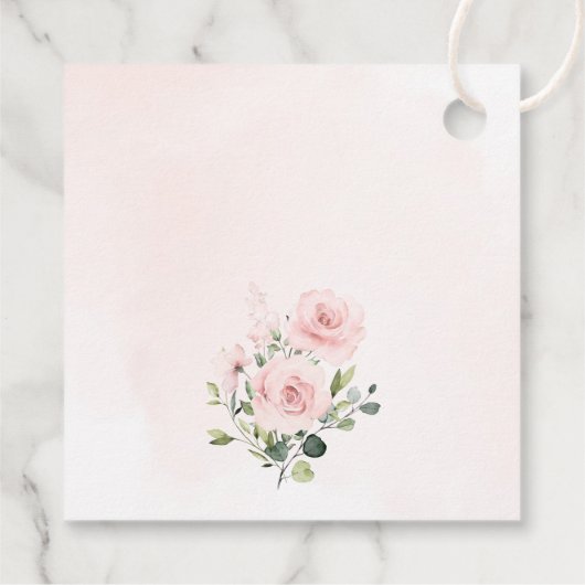 Blozende Bloemen, Roze Bloemen, Boho, Bruidsfeest Bedankjes Labels (Achterkant)