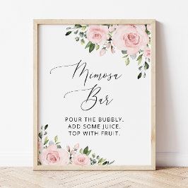 Blozende Bloemen, Roze Bloemen, Boho, Mimosa Bar  Poster