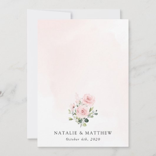 Blozende Bloemen, Roze Bloemen, Boho, Trouwen  Save The Date (Achterkant)