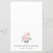 Blozende Bloemen, Roze Bloemen, Bruids Shower Menu (Achterkant)