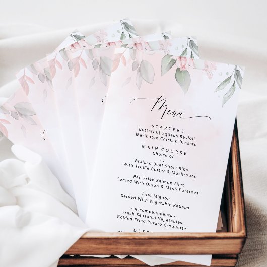 Blozende Bloemen, Roze Bloemen, Bruids Shower Menu