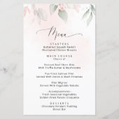 Blozende Bloemen, Roze Bloemen, Bruids Shower Menu (Voorkant)
