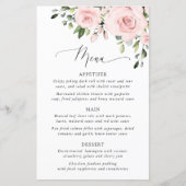 Blozende Bloemen, Roze Bloemen, Bruidsfeest Menu (Voorkant)