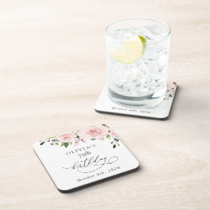 Blozende bloemen, Roze bloemen, Groene planten, Ve Bier Onderzetter