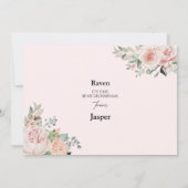 Blozende bloemen roze huwelijksaanzoekkaart voor g kaart (Achterkant)