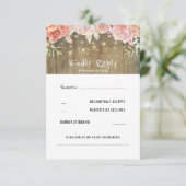 Blozende Bloemen Rustieke Slingerlampjes Trouw RSV RSVP Kaartje (Staand voorkant)
