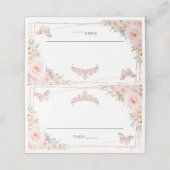 Blozende bloemen vlinders Quinceanera 16e verjaard Plaatskaartje (Buitenkant ongevouwen)