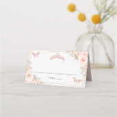 Blozende bloemen vlinders Quinceanera 16e verjaard Plaatskaartje (Voorkant)