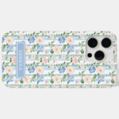 Blozende bloemen waterverf gestreepte gepersonalis Case-Mate iPhone case (Achterkant (horizontaal))